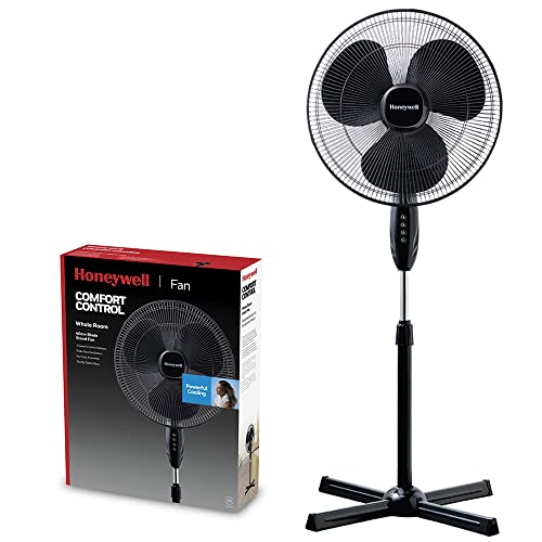 Honeywell Comfort Control Standventilator für den ganzen Raum (3 Geschwindigkeitseinstellungen, Oszillation 90°, Höhenverstellung, 40 cm Klinge, Zusammenbauen ohne Werkzeug) HSF1630 von Honeywell