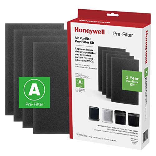 Honeywell HRF-A200 Luftreiniger Pre Kit Filter, 4er-Pack – Allergen-Luftfilter zielt auf Staub, VOC, Haustier-, Küchen- und Wildfeuer-/Rauchgerüche ab von Honeywell