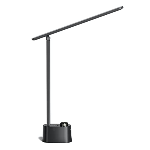HONEYWELL Schreibtischlampe mit USB-Ladeanschluss – dimmbares, augenschonendes Nachttischlicht für das Home-Office, faltbare, tragbare kleine Tischlampe für Erwachsene zum Lesen und Arbeiten, HWT-H01 von HONEYWELL