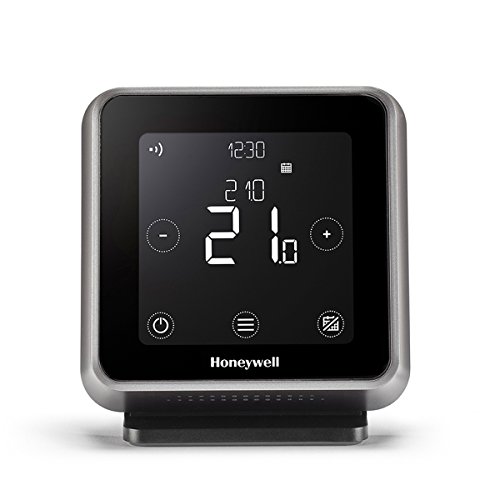 Honeywell Home T6R Wi-Fi Raumthermostat mit Tischhalter, Netzteil und Funk-Empfängerbox, schwarz, Y6H910RW4013 von Honeywell