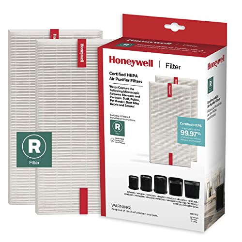 Honeywell HEPA-Luftreiniger-Filter R, 2er-Pack für HPA 100/200/300 und 5000 Series – Airborne Allergen-Luftfilter zielt auf Wildfeuer/Rauch, Pollen, Haustierschuppen und Staub von Honeywell