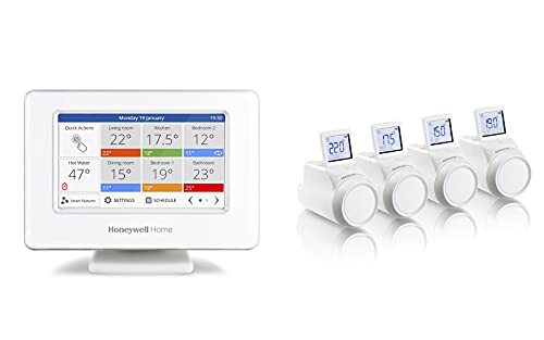 Honeywell evohome Smarter WiFi-Thermostat THR99C3100 + 1 Paket THR0924HRT - Weiß - Modern, Glänzend - Touchscreen, Alexa-Steuerung - Heizung, Heizkörper, Fußbodenheizung Honeywell evohome Smarter WiFi-Thermostat THR99C3100 + 1 Paket THR0924HRT - Weiß - Modern, Glänzend - Touchscreen, Alexa-Steuerung - Heizung, Heizkörper, Fußbodenheizung von Honeywell Home