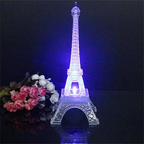 Mini-Farbwechsel Eiffelturm Nacht Licht Led Tisch Lampe Schreibtisch Schlafzimmer Dekor-25 Cm von Honfitat