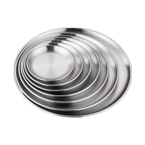 Honfitat 7-teiliges Set Korean Edelstahl Grillplatte Silber Runde Teller Western Lebensmitteltablett Gemüseteller Obst Kuchen Dessertteller Knochenform Flacher Teller Honfitat 7-teiliges Set Korean Edelstahl Grillplatte Silber Runde Teller Western Lebensmitteltablett Gemüseteller Obst Kuchen Dessertteller Knochenform Flacher Teller von Honfitat