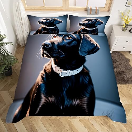 Labrador Schwarz Bettwäsche Set 135x200 cm Weiche Mikrofaser Hundemotiv Bettwäsche-Sets mit Reißverschluss 3 Teilig Bettbezug mit Kissenbezug 80x80 cm Labrador Schwarz Bettwäsche Set 135x200 cm Weiche Mikrofaser Hundemotiv Bettwäsche-Sets mit Reißverschluss 3 Teilig Bettbezug mit Kissenbezug 80x80 cm von HongDuo