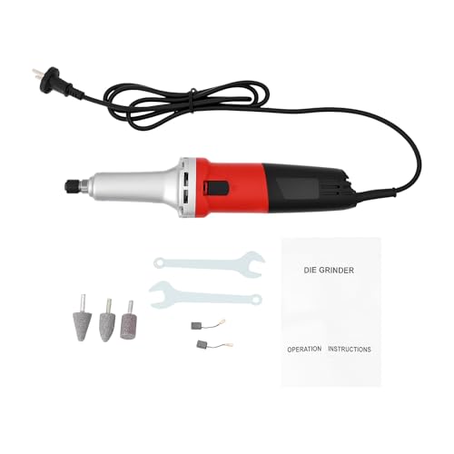 600W Geradschleifer, 27000Rpm 220V Elektrischer Gerader Schmuck Poliermaschine Kit mit 3 Schleifköpfe und Paar Kohlebürsten, Stabschleifer für Hause, Studio, Schmuckprojekte von HongKKon