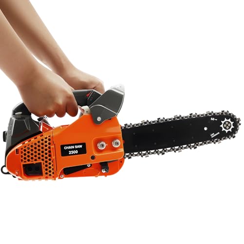 Benzin Kettensäge, 25.4CC 900W Gas-Kettensäge Gasoline Chainsaw mit oberem Handgriff, 2 Takt Motor, 1.22Hp Pferdestärken, für Gärten, Parks, Farmen, Ranches Benzin Kettensäge, 25.4CC 900W Gas-Kettensäge Gasoline Chainsaw mit oberem Handgriff, 2 Takt Motor, 1.22Hp Pferdestärken, für Gärten, Parks, Farmen, Ranches von HongKKon