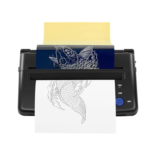 HongKKon Tattoo Maschine Set, Transferkopiermaschine 28×16.5×7cm Thermal Printer Kopierer, A4-Papier Transfer Papiertransfermaschine, Transfermaschine für Bars, Bühnenshows, Partys von HongKKon