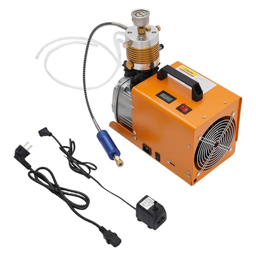 PCP Kompressor, Tragbarer Hochdruck-Druckluftpumpe 300Bar 1.8KW Luftkompressorpumpe, 4L Aufblasbare Kapazität, elektrische Luftpumpe Geeignet für Reifen, Taucherflaschen von HongKKon