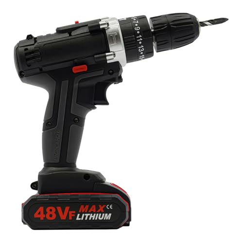 Schlagbohrmaschine, 21 V, 1350 U/min, elektrische Bohrmaschine, Beton mit Batterien, drei Einstellstufen, Bohrhammer, drehbar Schlagbohrmaschine, 21 V, 1350 U/min, elektrische Bohrmaschine, Beton mit Batterien, drei Einstellstufen, Bohrhammer, drehbar von HongKKon