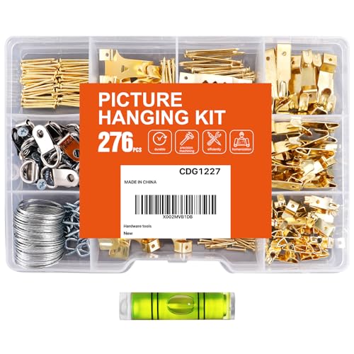 Hongway Bilder-Aufhängeset, Bilderaufhänger, robuste Rahmenhaken-Sortiment mit Nägeln, Aufhängedraht, Schraubösen, D-Ring und Sägezahn-Hardware für Rahmenmontage, 276-teilig Hongway Bilder-Aufhängeset, Bilderaufhänger, robuste Rahmenhaken-Sortiment mit Nägeln, Aufhängedraht, Schraubösen, D-Ring und Sägezahn-Hardware für Rahmenmontage, 276-teilig von HongWay