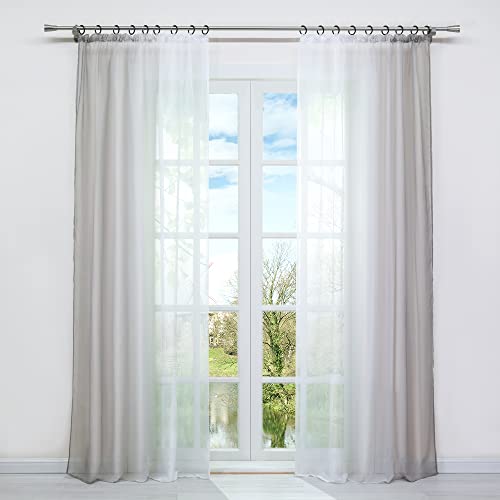 HongYa 2er-Pack Farbverlauf Gardinen Transparenter Voile Vorhänge Schals mit Kräuselband H/B 225/140 cm Hellbraun HongYa 2er-Pack Farbverlauf Gardinen Transparenter Voile Vorhänge Schals mit Kräuselband H/B 225/140 cm Hellbraun von HongYa