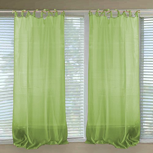 HongYa Gardine Mit Knoten Voile Durchsichtig 1er-Pack Vorhang BxH:140x245cm von HongYa