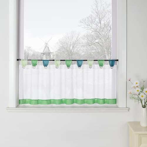 HongYa Kaffee Vorhang Voile Bistrogardine Küchen Gardinen B*H 120 * 45cm Grün HongYa Kaffee Vorhang Voile Bistrogardine Küchen Gardinen B*H 120 * 45cm Grün von HongYa