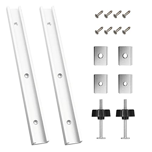 2 Stück Gehrungsschiene, 400mm T-Nut Schiene m8/m6, Tnutschienen Aluminiumlegierung, Track Jig mit 8 Schrauben, T Schienenrampe Tschiene für Holzfrästisch, Werkzeug Holzbearbeitung von HongYanYEU