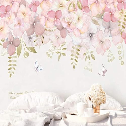 3D Modernes Wandbild Dekoration Schlafzimmer Rosa Blumen Landschaft Sofa Tv Tapete Kunst Hintergrund Wand-250Cm×170Cm von HongYouQi