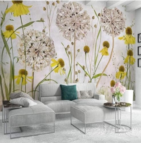 3D Tapete Wohnzimmer Sofa Minimalistisch Blumen Blume Landschaft Studie Wohnzimmer Büro Hintergrund Wandbild-300Cm×210Cm von HongYouQi
