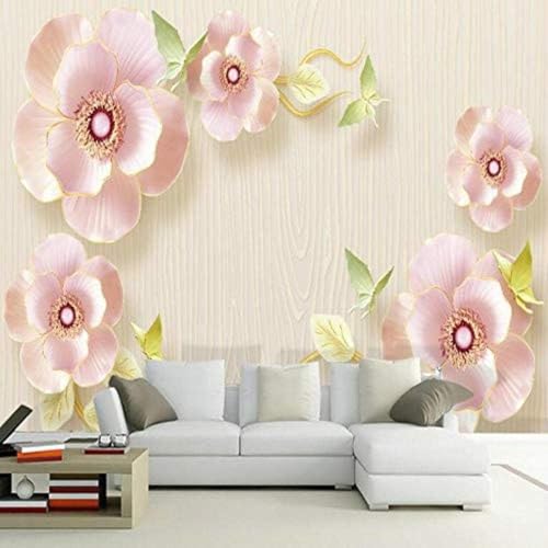 3D Tapete Wohnzimmer Sofa Rot Blumen Blume Landschaft Sofa Tv Tapete Kunst Hintergrund Wand-250Cm×170Cm von HongYouQi