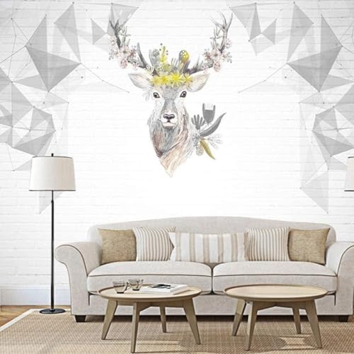 3D Tapete Wohnzimmer Sofa Tier Elch Landschaft Wohnzimmer Schlafzimmer Hintergrund Kunst Tapete-300Cm×210Cm 3D Tapete Wohnzimmer Sofa Tier Elch Landschaft Wohnzimmer Schlafzimmer Hintergrund Kunst Tapete-300Cm×210Cm von HongYouQi