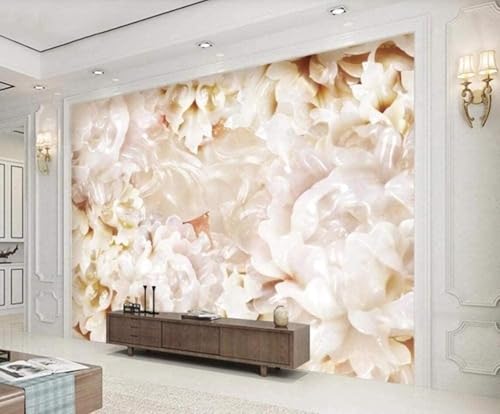 3D Wandbild Kunst Schlafzimmer Weiß Relief Blume Landschaft Studie Wohnzimmer Büro Hintergrund Wandbild-350Cm×256Cm von HongYouQi