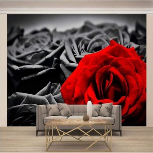 HongYouQi 3D Modernes Wandgemälde Dekoration Schlafzimmer Rote Rose Landschaft Kreatives Wohnzimmer Sofa Tv Tapete-250Cm×170Cm von HongYouQi