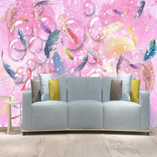 HongYouQi Bunte Feder Landschaft 3D Moderne Tapete Dekoration Schlafzimmer Wohndekoration Tv Hintergrund-150Cm×105Cm von HongYouQi