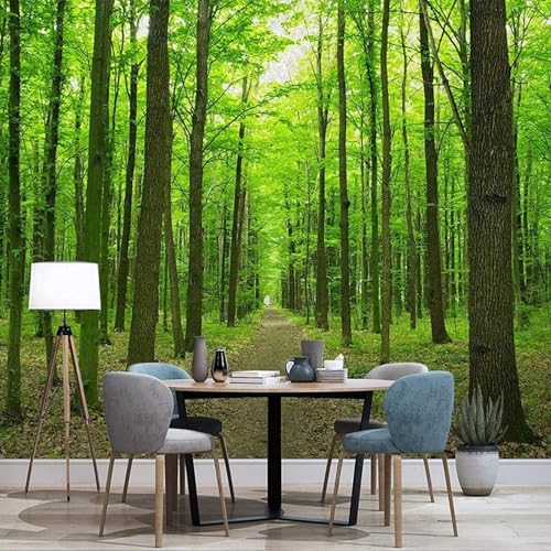 HongYouQi Grün Hölzer 3D Zuhause Tapete Sofa Tv Schlafzimmer Wohnzimmer Hintergrund-300Cm×210Cm von HongYouQi