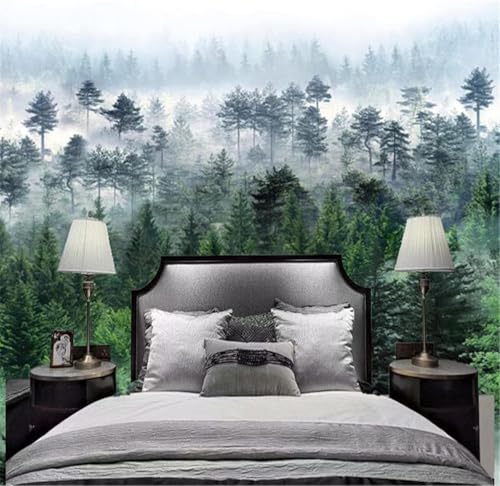 HongYouQi Grün Pflanzen Hölzer 3D Moderne Tapete Wohnkultur Kreatives Wohnzimmer Sofa Tv Hintergrund-300Cm×210Cm von HongYouQi