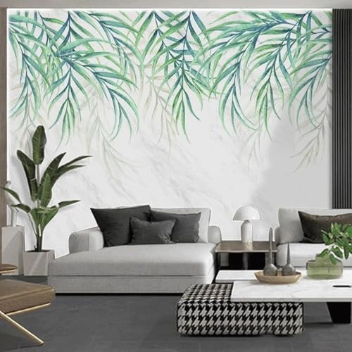 HongYouQi Grüne Pflanzen Blätter 3D Moderne Tapete Wohndekoration Kreatives Wohnzimmer Sofa Tv Hintergrund-250Cm×170Cm von HongYouQi
