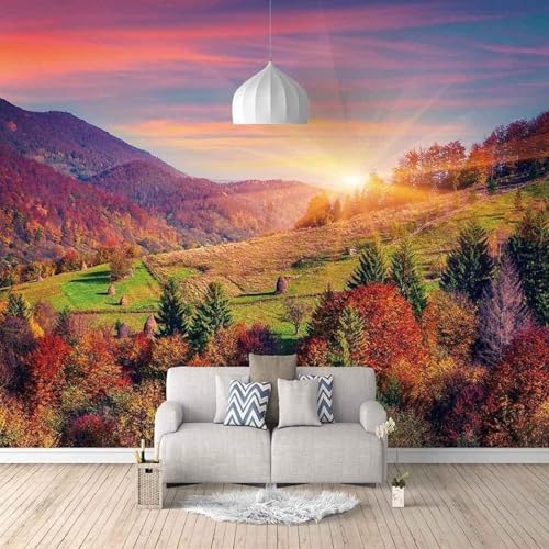 HongYouQi Hölzer Berggipfel 3D Moderne Wandmalerei Dekoration Schlafzimmer Arbeitszimmer Wohnzimmer Büro Hintergrund-150Cm×105Cm von HongYouQi