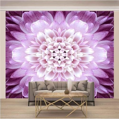HongYouQi Lila Blume 3D Moderne Tapete Wohnkultur Kreatives Wohnzimmer Sofa Tv Hintergrund-200Cm×140Cm von HongYouQi