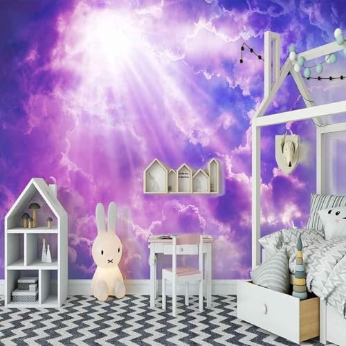 HongYouQi Lila Weiß Wolken Landschaft 3D Moderne Tapete Wohnkultur Kreativ Wohnzimmer Sofa Fernseher Hintergrund-250Cm×170Cm HongYouQi Lila Weiß Wolken Landschaft 3D Moderne Tapete Wohnkultur Kreativ Wohnzimmer Sofa Fernseher Hintergrund-250Cm×170Cm von HongYouQi