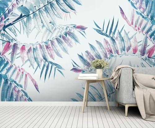 HongYouQi Pflanzen Minimalistisch Blätter 3D Home Tapete Sofa Tv Schlafzimmer Wohnzimmer Hintergrund-200Cm×140Cm von HongYouQi