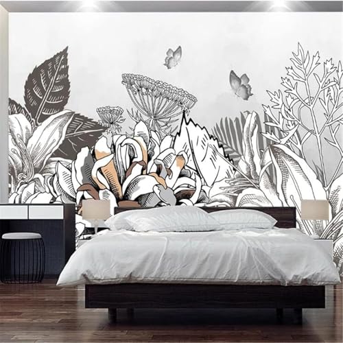 HongYouQi Schmetterling Blume Pflanze 3D Home Tapete Sofa Tv Schlafzimmer Wohnzimmer Hintergrund-300Cm×210Cm von HongYouQi