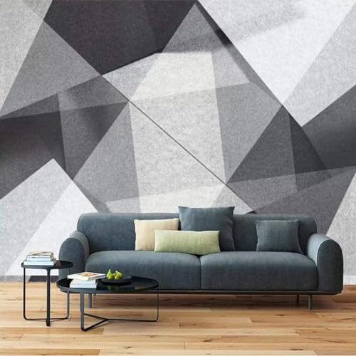 HongYouQi Schwarz Und Weiß Minimalistisch Geometrisch 3D Home Tapete Sofa Tv Schlafzimmer Wohnzimmer Hintergrund-250Cm×170Cm von HongYouQi