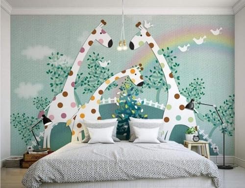 HongYouQi Tiere Giraffe Landschaft 3D Texturiert Heimdekoration Kreative Tv-Hintergründe-250Cm×170Cm von HongYouQi