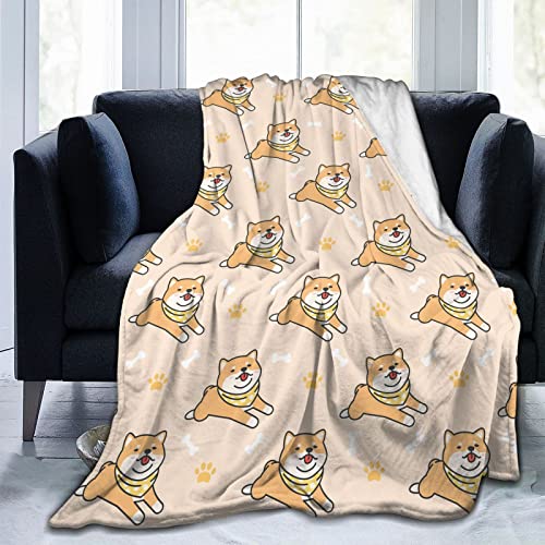 Flaushig Kuscheldecke 100x130cm Personalisierte Decke Shiba Inu Super Weiche Flanell Fleecedecke Warme Wohndecken für Erwachsene und Kinder als TV-Decken Sofadecke Wohndecke Couchdecke von Hongfacai