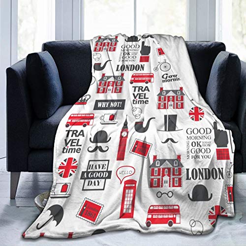 Flaushig Kuscheldecke 130x150cm Personalisierte Decke Britische Londoner Zeitung Super Weiche Flanell Fleecedecke Warme Wohndecken Erwachsene/Kinder Decke für Bett Sofa Schlafzimmer Büro von Hongfacai