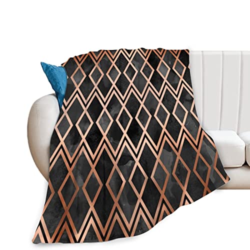 Flaushig Kuscheldecke 150x200cm Personalisierte Decke Bronze-Diamant-Muster Super Weiche Flanell Fleecedecke Warme Wohndecken für Erwachsene und Kinder als TV-Decken Sofadecke Wohndecke Couchdecke von Hongfacai