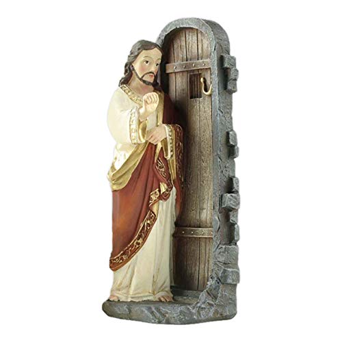 Jesus klopft an die Tür, Jesus Statue Figur, Jesus Actionfigur Renaissance Sammlung, Europäische Harz Stein Statue Figur, Weihnachtsdekoration Religiöses Geschenk für Zuhause von Hongjingda