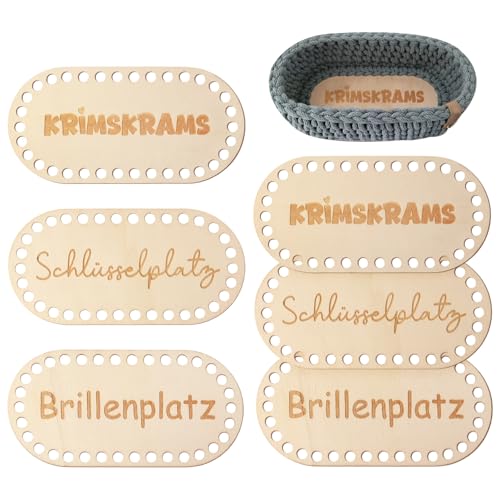 Hongma 6 Stück Korbboden zum Häkeln Set Holzboden für Häkelkorb Holzbasis für Aufbewahrungsbox DIY (Ohne Kabel oder Werkzeug) von Hongma