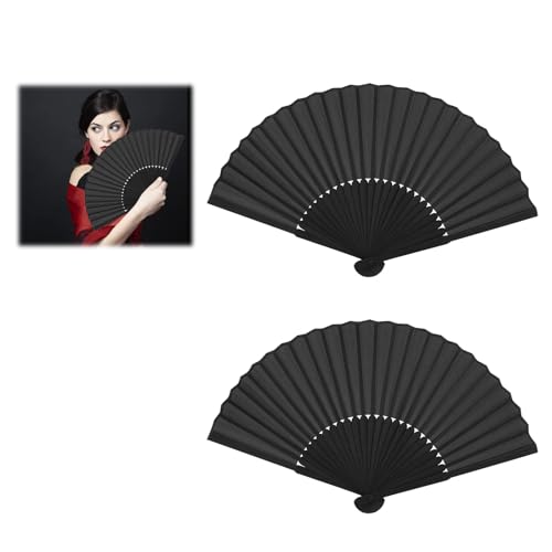 2 PCS Handfächer Faltbare Fächer,Orientalischer Bambus Fächer,Schwarz Chinesische Handfächer,Fächer Schwarz,Handfächer Schwarz,Fächer Klein,für Hochzeite Bevorzugung Aufführung Tanz Dekoration 2 PCS Handfächer Faltbare Fächer,Orientalischer Bambus Fächer,Schwarz Chinesische Handfächer,Fächer Schwarz,Handfächer Schwarz,Fächer Klein,für Hochzeite Bevorzugung Aufführung Tanz Dekoration von Hongoen