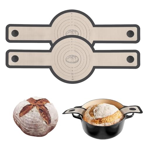 2 PCS Silikon Backmatte für Dutch Oven,eEicht Zu rReinigen,Lange Griffe Teigmatte, Backmatte Brot, Brotschlinge,Antihafte Brotbackmatte mit Langen Griffen,für Teig,Brotmatte für Backofen 2 PCS Silikon Backmatte für Dutch Oven,eEicht Zu rReinigen,Lange Griffe Teigmatte, Backmatte Brot, Brotschlinge,Antihafte Brotbackmatte mit Langen Griffen,für Teig,Brotmatte für Backofen von Hongoen