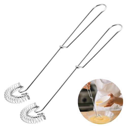 2 Stück Spiralbesen,Spiralbesen und Schneebesen,Edelstahl Schneebesen,Whisk,Spiralschneebesen,SchneebesenFlach,Spiralbesen Edelstahl,für Eier, Mehl und Butter Verwendet Werden von Hongoen