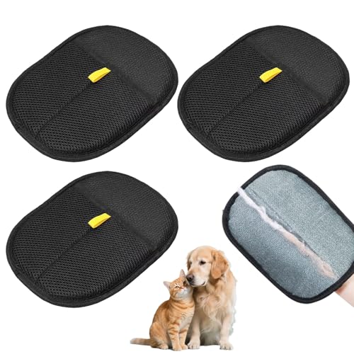 3 PCS Fellmagnet Handschuhe Doppelseitig,Doppelseitige Statische Tierhaarentferner,Tierhaarentferner Handschuh,Fell Magnet Handschuh,für Entfernt Hunde&Katzen Fell von Sofa, Teppich, Kleidung von Hongoen
