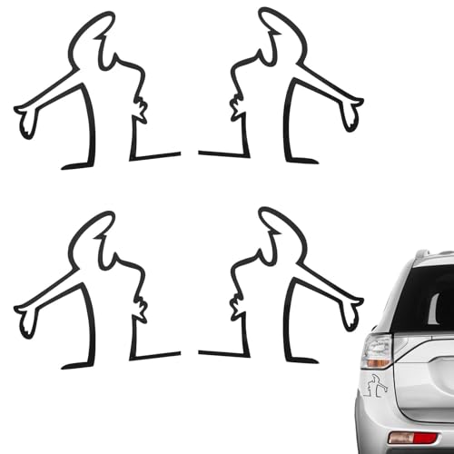 4 Stück Autolack-Kratzer-Erinnerungsaufkleber,Lustige Autoaufkleber,Wütender Mann Kratzer Erinnerung Autoaufkleber,La Linea Aufkleber Auto,Auto Aufkleber Groß,Zum Aufkleben Neben Einem Lackkratzer von Hongoen