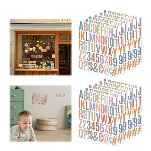 Buchstaben Aufkleber,600 Stück 12 Blätter Selbstklebende Buchstaben Aufkleber, klebebuchstaben Bunt,Selbstklebende Buchstaben Vinyl Sticker zum Aufkleben für DIY Scrapbooking Grußkarten von Hongoen