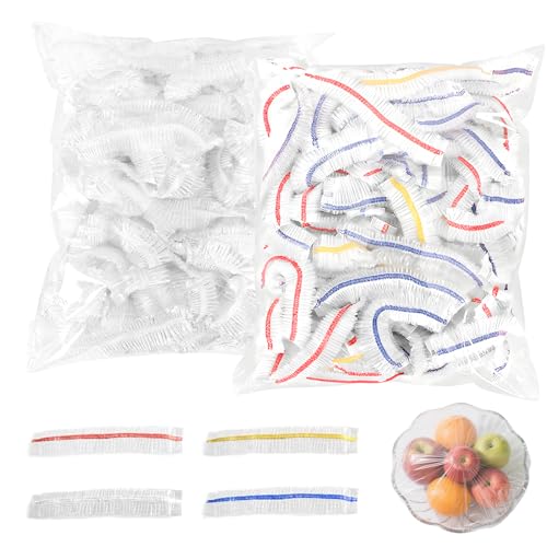 Hongoen 200 Stück Frischhaltebeutel Kunststoff,Frischhaltefolie mit Gummizug,WiederverwendbarFrischhaltebeutel,Food Pouch,Elastische Frischhaltebeutel,für Die Aufbewahrung Von Lebensmitte von Hongoen