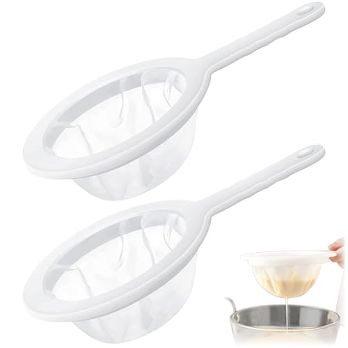 Sieb Fein, 2 Stück SiebKunststoffsieb Für Kefir Filter,Sieb Passiersieb,Extra Fein Nylonmaschen FeinesSieb,Haarsieb Küche,KefirSieb,Plastiksieb Kefir für Saft, Milch, Kaffee Sieb Fein, 2 Stück SiebKunststoffsieb Für Kefir Filter,Sieb Passiersieb,Extra Fein Nylonmaschen FeinesSieb,Haarsieb Küche,KefirSieb,Plastiksieb Kefir für Saft, Milch, Kaffee von Hongoen