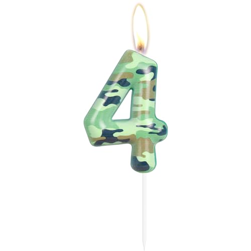 Camo 4. Geburtstag Kerzen Nummer 4 Kerze Armee Thema Geburtstag Kuchen Topper Kuchen Kerzen Camo Happy 4th Birthday Party Kuchen Dekorationen für Jungen Geburtstag Jagd Party Camouflage Motiv Camo 4. Geburtstag Kerzen Nummer 4 Kerze Armee Thema Geburtstag Kuchen Topper Kuchen Kerzen Camo Happy 4th Birthday Party Kuchen Dekorationen für Jungen Geburtstag Jagd Party Camouflage Motiv von Hongplus